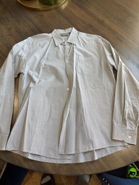 Kenneth Cole Reaction Black and White Small Check Dress Shirt